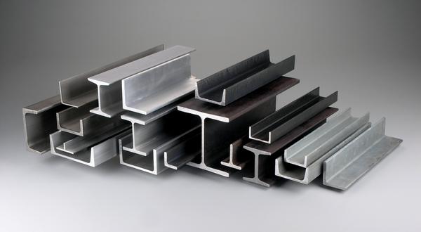 Structural metal materials. Channels, angles, beams, tee bar in aluminum, steel and galvanized